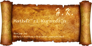 Hatházi Kurszán névjegykártya
